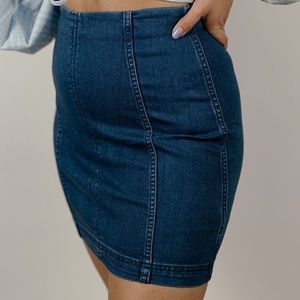 Free people modern femme denim skirt